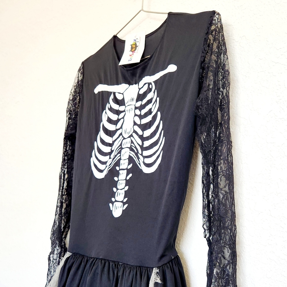 EraSpooky Skeleton Zombie Bride Costume, DRESS ONLY - Picture 5 of 11